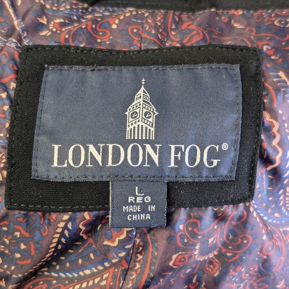 London Fog Classic Button Front Spring And Fall Coat | Tailored Jacket | Size L - Picture 7 of 8